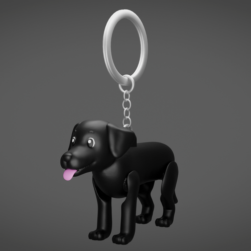 Black Labrador Keychain