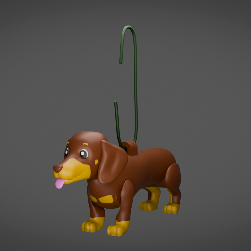 Chocolate and Tan Dachshund Ornament