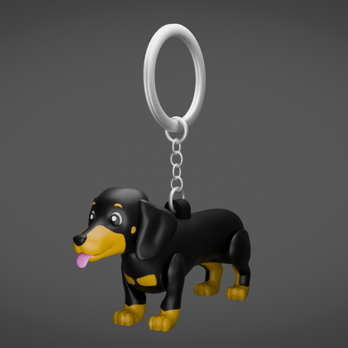 Black and Tan Dachshund Keychain