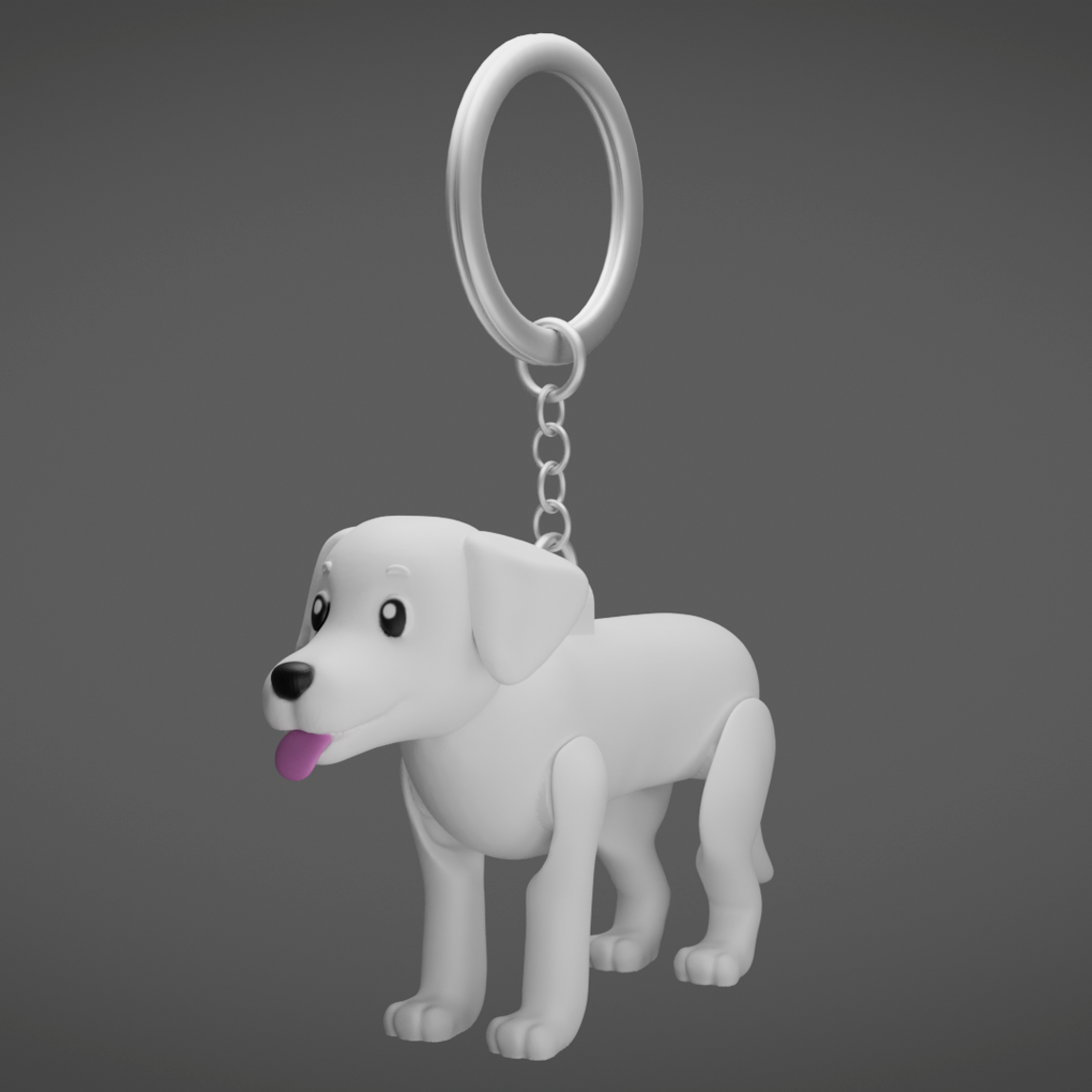 White Labrador Keychain