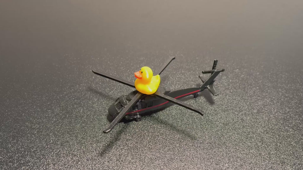 Duck on a Helicopter with Red Accent