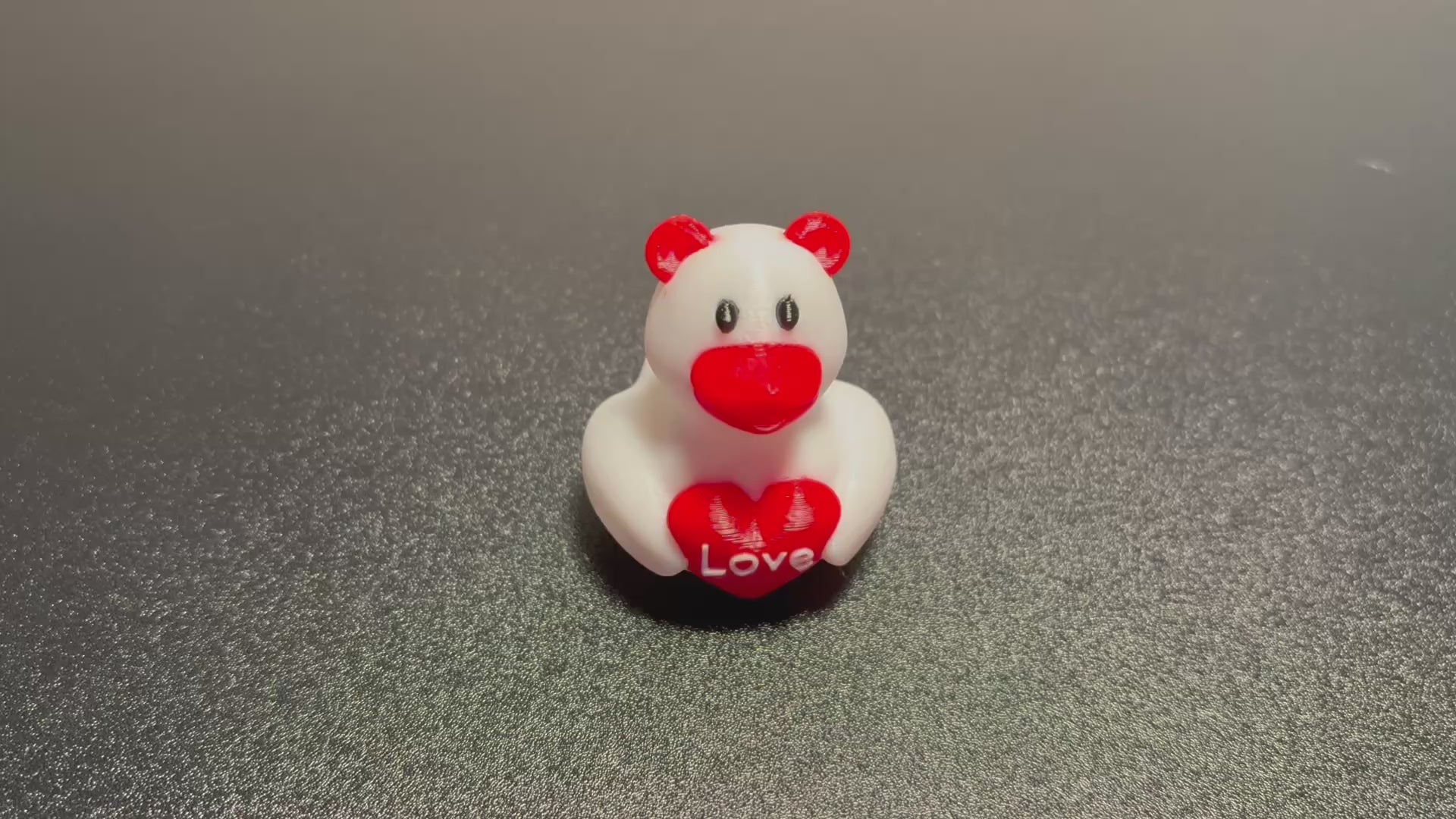 White and Red Valentine Bear Duck